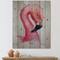 Designart - Portrait of Pink Flamingo IV - Farmhouse Print on Natural Pine Wood